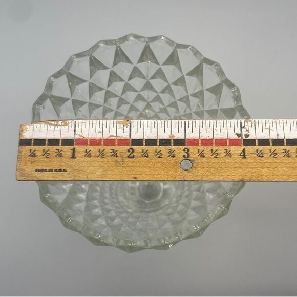 Vintage Indiana Glass Diamond Point Clear 1960’s Vase 8" footed vase - Picture 12 of 13